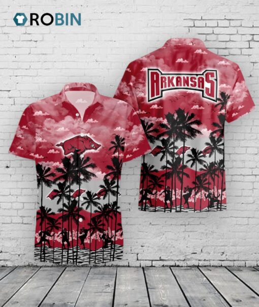 Arkansas Razorbacks Hawaiian Shirt –  Palm Tree Print
