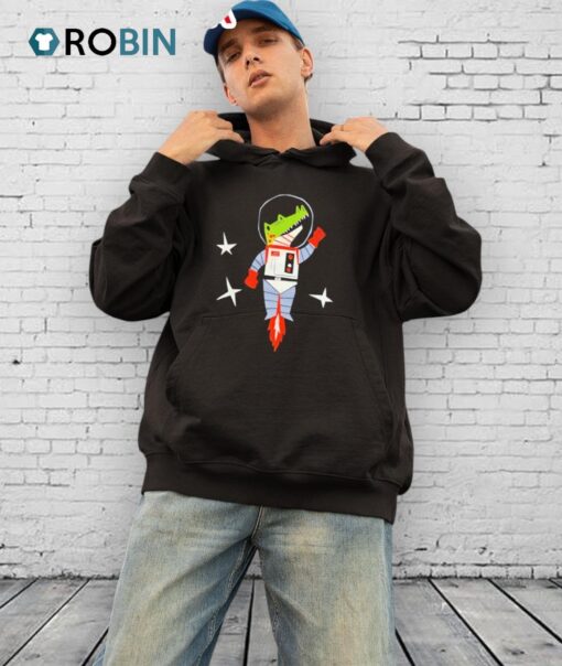 Astronaut Crocodile Cartoon Shirt