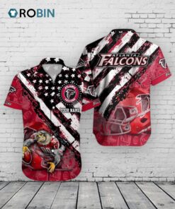 Atlanta Falcons American Flag Hawaiian Shirt Atlanta Falcons American Flag Hawaiian Shirt