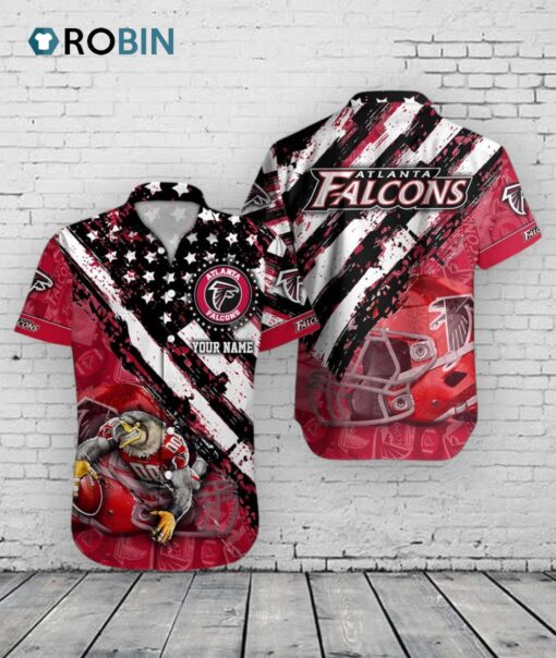 Atlanta Falcons American Flag Hawaiian Shirt
