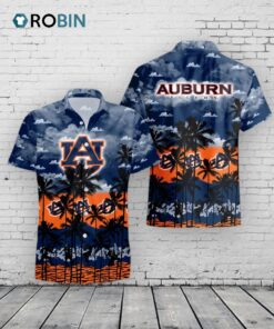 Auburn Tigers Hawaiian Shirt –  Palms Tree Print