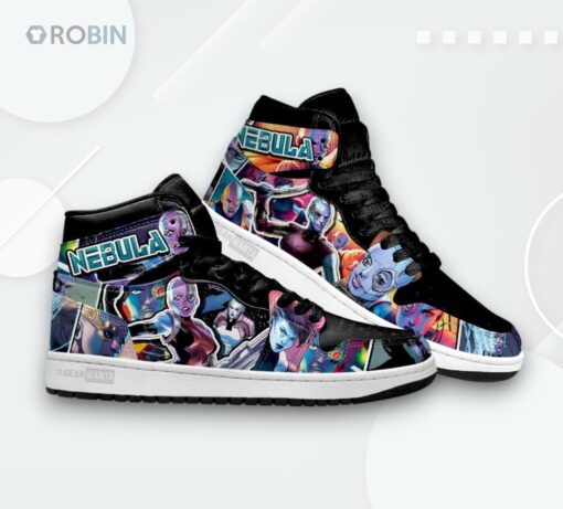 Avenger Nebula Print Jordan 1 High Sneakers