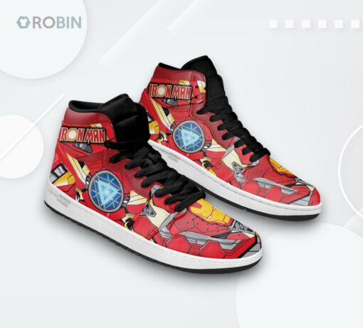 Avengers Ironman Jordan 1 High – Printed Sneakers