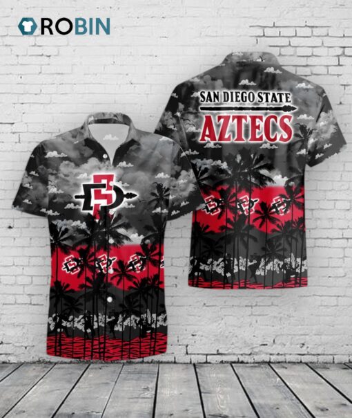 Aztecs Hawaiian Shirt –  San Diego State Palm Tree Design