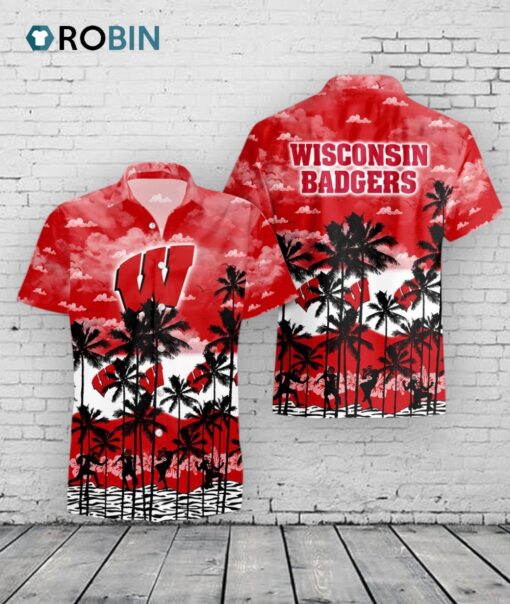 Badgers Hawaiian Shirt Palms Tree Print –  Wisconsin