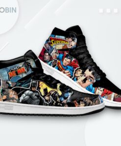 Batman Superman Jordan 1 High Sneakers – Justice League Design