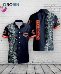 Bears Hawaiian Shirt Turtle Seaweed Print NFL Chicago