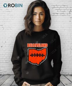 Believeland State Of Ohio Distressed Cleveland Football Shirt Believeland State Of Ohio Distressed Cleveland Football Shirt