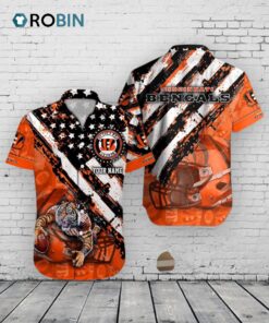 Bengals American Flag Hawaiian Shirt –  Custom NFL Aloha Shirt Bengals American Flag Hawaiian Shirt –  Custom NFL Aloha Shirt