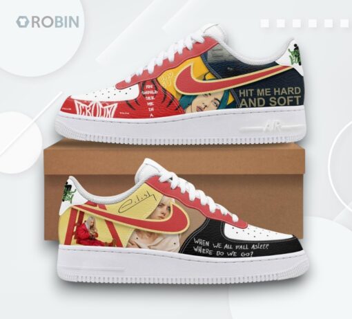 Billie Eilish Air Force 1 Shoes with Hit Me Hard and Soft Design