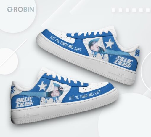 Billie Eilish American Proud Air Force 1 Shoes   Hit Me Hard and Soft Design