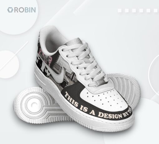Black Keys Fan Air Force 1 Shoes with Unique Design