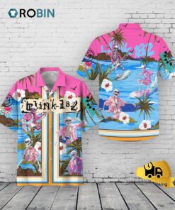 Blink 182 Skull Hawaiian Shirt –  Pink Band Tee