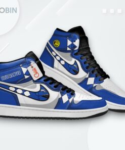 Blue Ranger Custom Jordan 1 High Sneakers – Movie Theme Shoes