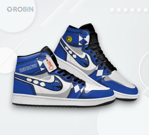 Blue Ranger Custom Jordan 1 High Sneakers – Movie Theme Shoes