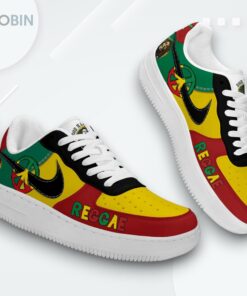 Bob Marley Peace Reggae Graphic Air Force 1 Shoes   Unique Design