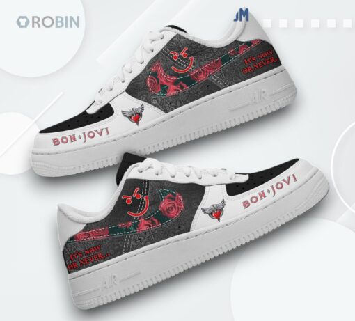 Bon Jovi ‘It’s Now Or Never’ Air Force 1 Shoes   Printed Design