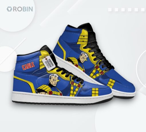Cable X Men Jordan 1 High Sneakers – Custom Nathan Summers Shoes