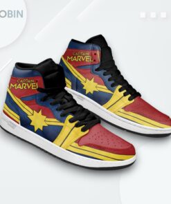 Captain Marvel Avengers Jordan 1 High – Custom Sneakers Captain Marvel Avengers Jordan 1 High – Custom Sneakers