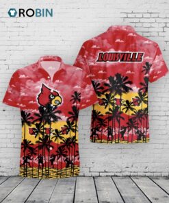 Louisville Cardinals Hawaiian Shirt –  Palm Tree Print