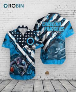 Carolina Panthers American Flag Hawaiian Shirt