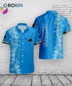 Carolina Panthers Hawaiian Shirt –  Turtle Seaweed Print