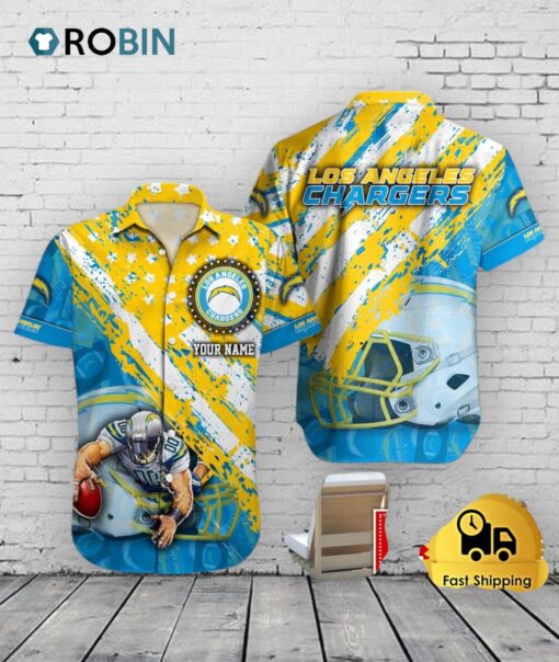 Chargers American Flag Hawaiian Shirt –  Los Angeles NFL Custom
