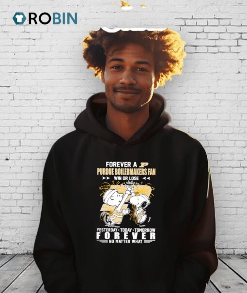 Charlie And Snoopy High Five Forever A Purdue Boilermakers Fan Win Or Lose Shirt