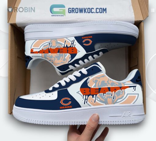 Chicago Bears Logo Print Air Force 1 Sneakers for Fans