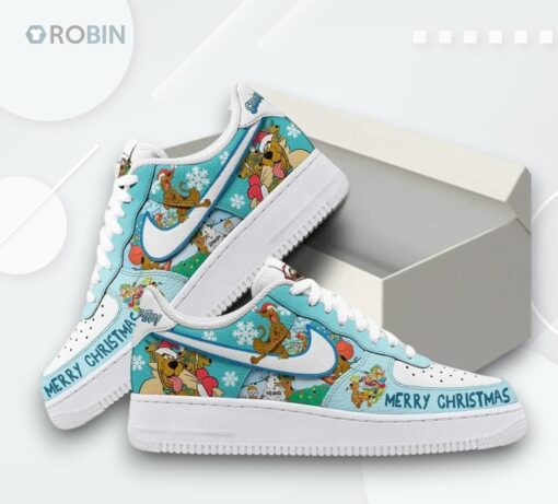 Christmas Scooby Doo Air Force 1 Shoes with Skiing Design