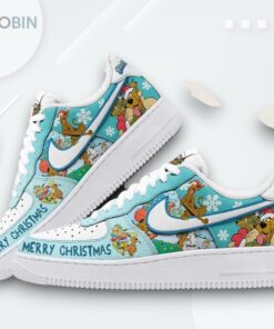Christmas Scooby Doo Air Force 1 Shoes with Skiing Design Christmas Scooby Doo Air Force 1 Shoes with Skiing Design