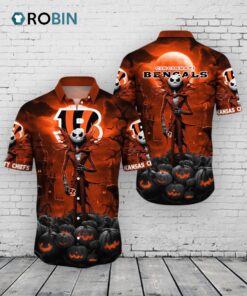 Cincinnati Bengals Halloween Jack Print Hawaiian Shirt