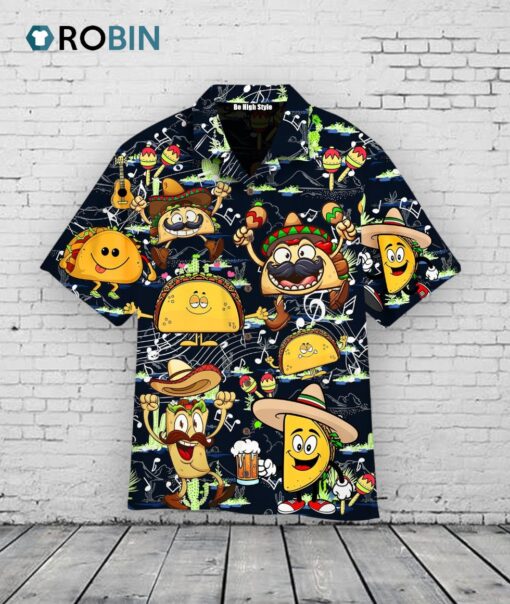 Cinco De Mayo Hawaiian Shirt –  Funny Tacos & Music Hawaiian
