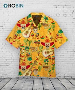 Cinco De Mayo Hawaiian Shirt –  Mexican Aloha Party –  Yellow