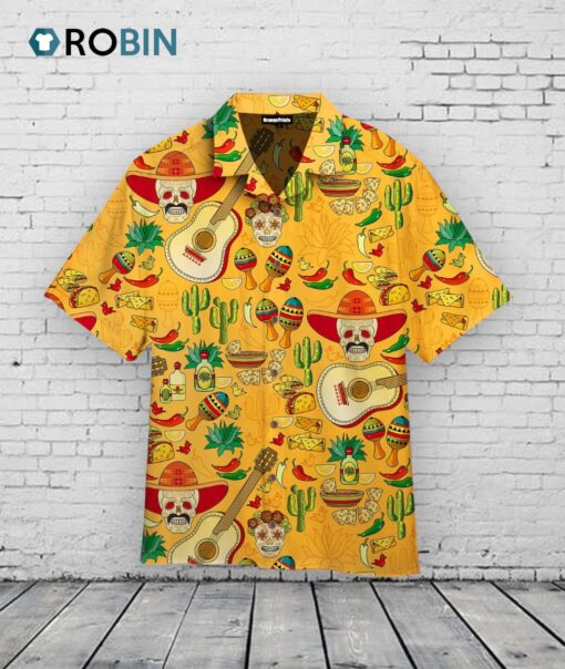 Cinco De Mayo Hawaiian Shirt –  Mexican Aloha Party –  Yellow