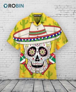 Cinco De Mayo Hawaiian Shirt –  Mexican Print Yellow Aloha Shirt