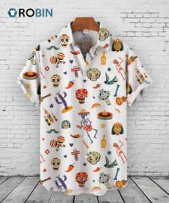 Cinco De Mayo Skull Cactus Hawaiian Shirt –  Mexican Cartoon Cinco De Mayo Skull Cactus Hawaiian Shirt –  Mexican Cartoon