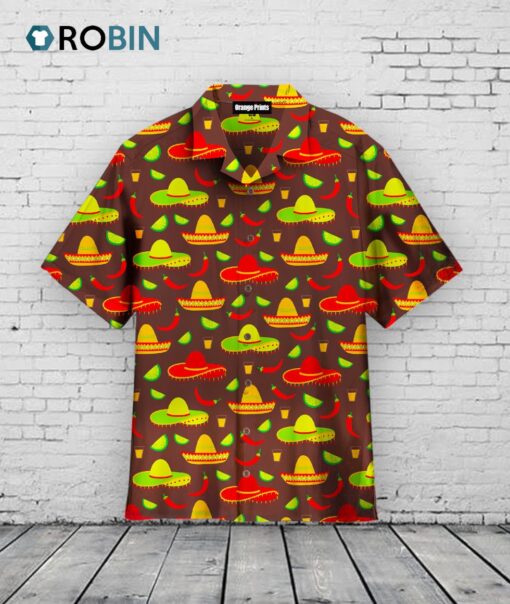 Cinco De Mayo Sombrero Hawaiian Shirt –  Mexican Fiesta Brown