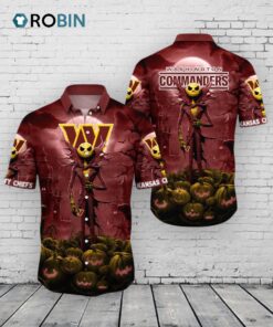Commanders Halloween Hawaiian Shirt –  Jack O’ Lantern Football