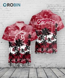 Cougars Hawaiian Shirt –  Palms Tree Print –  Washington State