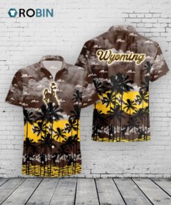 Cowboys Hawaiian Shirt –  Wyoming Palm Tree Print