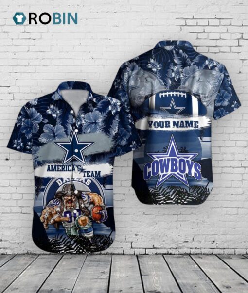 Cowboys Mascot Hawaiian Shirt –  NFL Football Aloha Shirt
