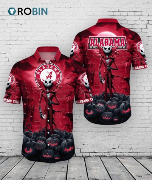 Crimson Tide Halloween Hawaiian Shirt –  Jack O’ Lantern Alabama NCAA