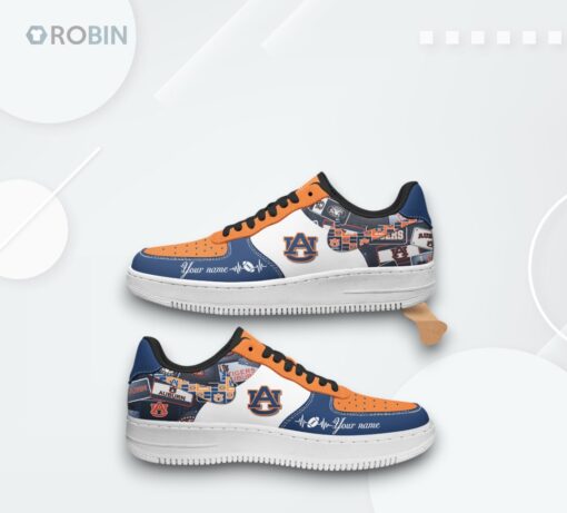 Custom Auburn Tigers Air Force 1 Shoes   Personalized Printed Design