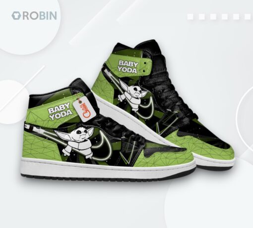 Custom Baby Yoda Jordan 1 High – Unique Fan Sneakers
