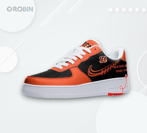 Custom Cincinnati Bengals Air Force 1 Sneakers   Personalized Team Design
