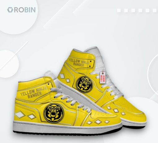 Custom Jordan 1 High Ninja Yellow Ranger Sneakers