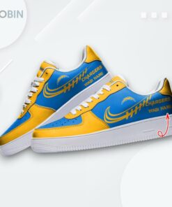 Custom LA Chargers Print Air Force 1 Sneakers   Personalized Shoes for Fans