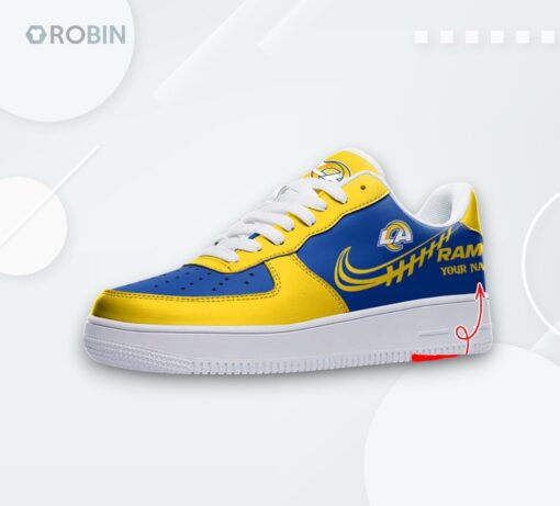 Custom Los Angeles Rams Air Force 1 Sneakers   Personalized Sports Design