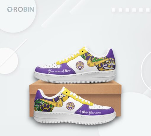 Custom LSU Tigers Air Force 1 Sneakers   Personalized Design for Fans